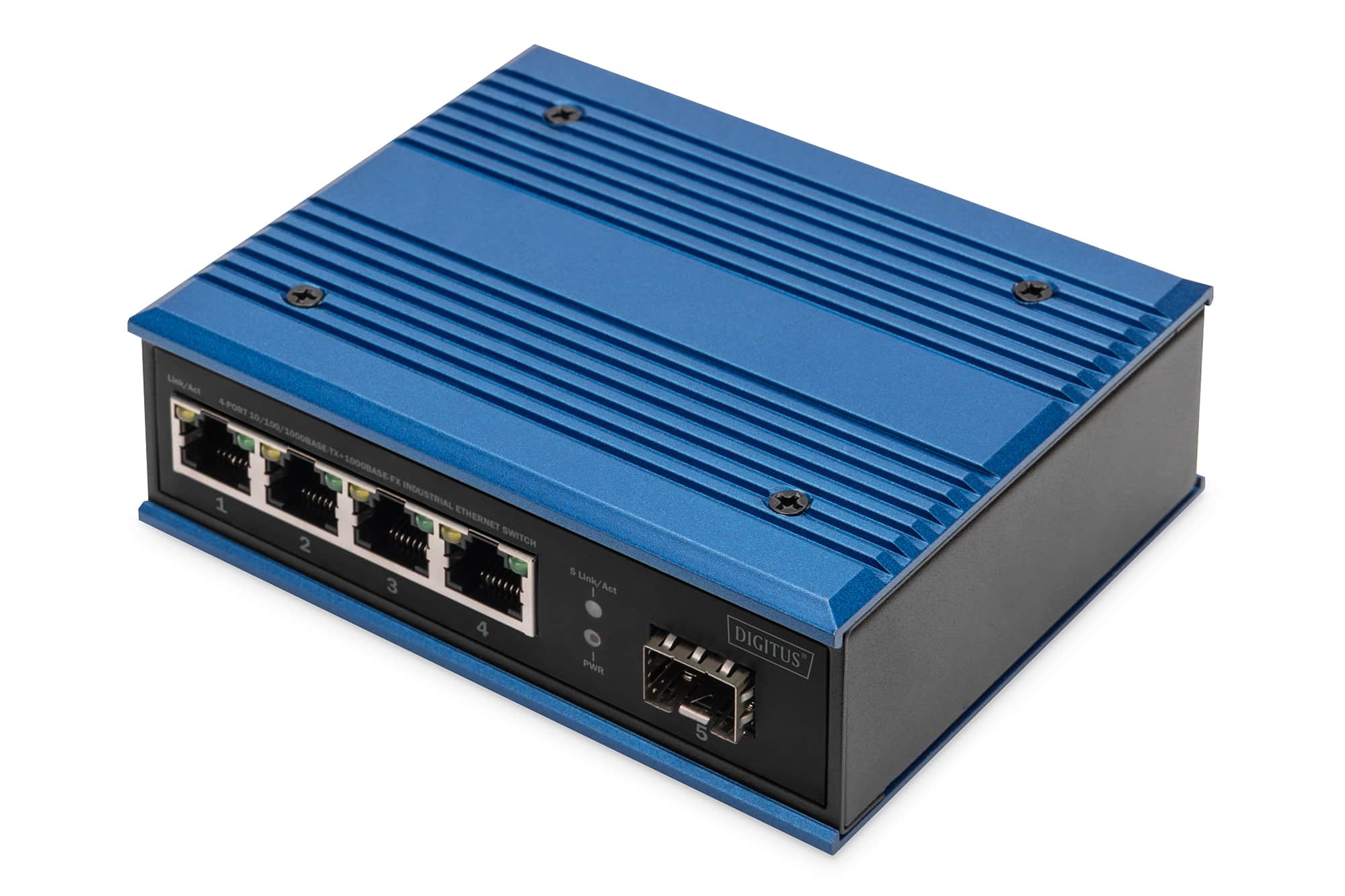 Digitus DN-651134 netwerk-switch Unmanaged Gigabit Ethernet (10/100/1000) Zwart, Blauw (DN-651134) thumbnail