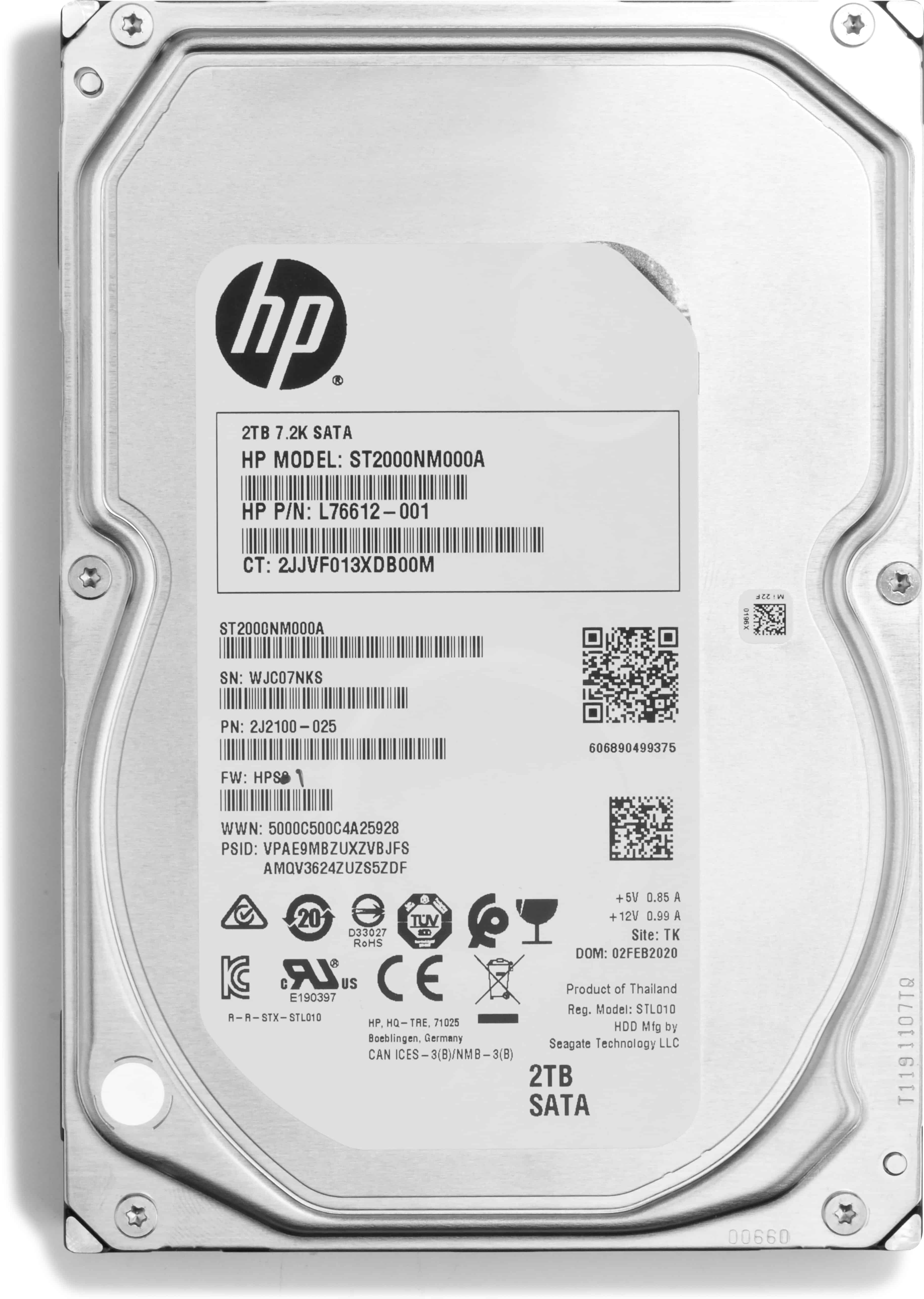 HP 2Z274AA interne harde schijf 3.5" 2000 GB SATA (2Z274AA) thumbnail