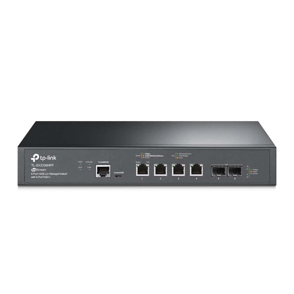 TP-Link TL-SX3206HPP netwerk-switch Managed L2+ 10G Ethernet (100/1000/10000) Power over Ethernet (PoE) Zwart (SX3206HPP) thumbnail