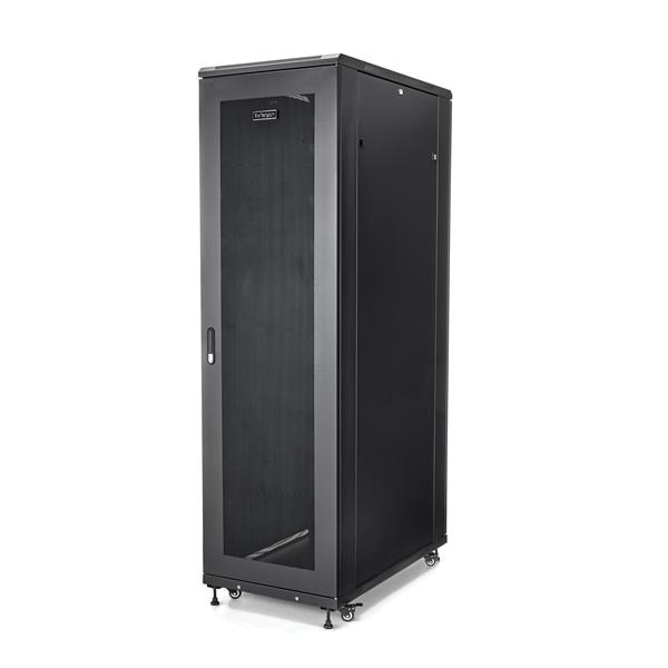 StarTech.com 4 Post 42U Netwerkkast, 19" Patchkast voor Computer/AV/IT Apparatuur, Data Rack met Wielen, Full Size Industriële Serverkast (RK4236BKB) thumbnail