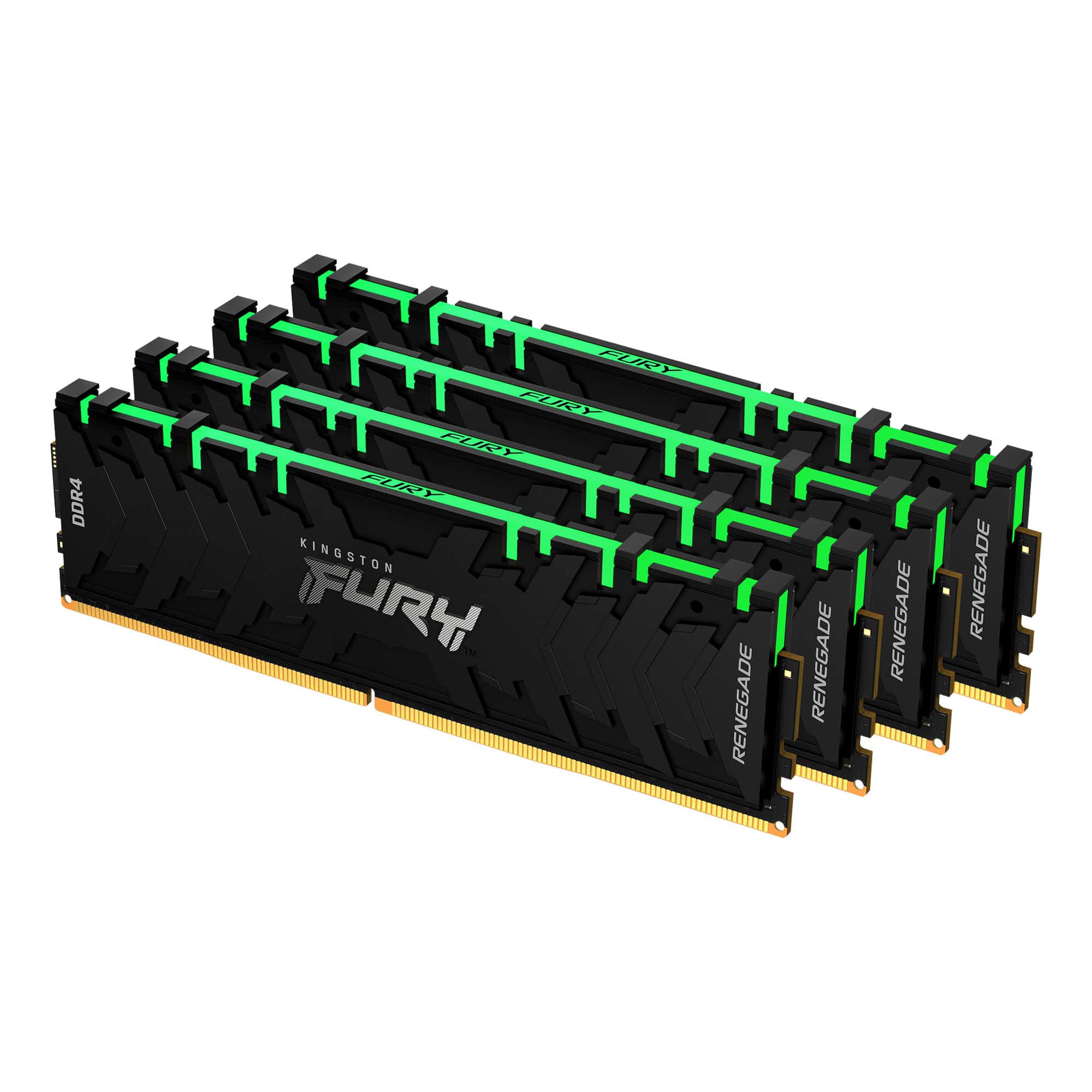 Kingston Technology FURY Renegade RGB geheugenmodule 32 GB 4 x 8 GB DDR4 3200 MHz (KF432C16RBAK4/32) thumbnail