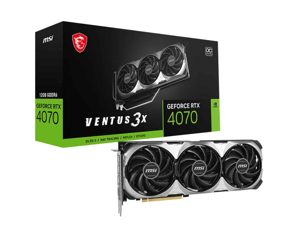 MSI VENTUS GeForce RTX 4070 3X E1 12G OC NVIDIA 12 GB GDDR6X (V512-027R) thumbnail