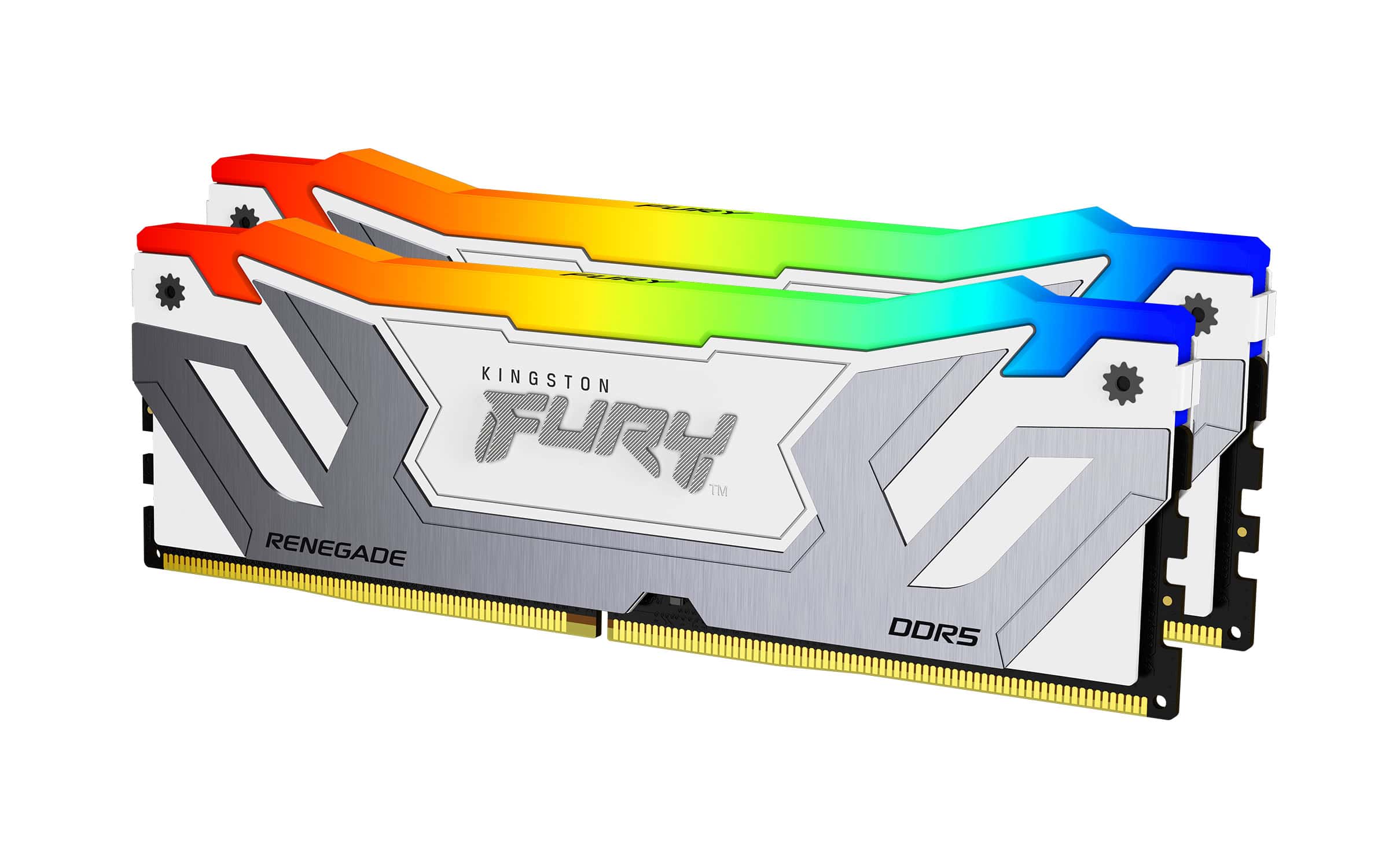 Kingston Technology FURY 48GB 8400MT/s DDR5 CL40 CUDIMM (set van 2) Renegade RGB White XMP (KF584CU40RWAK2-48) thumbnail