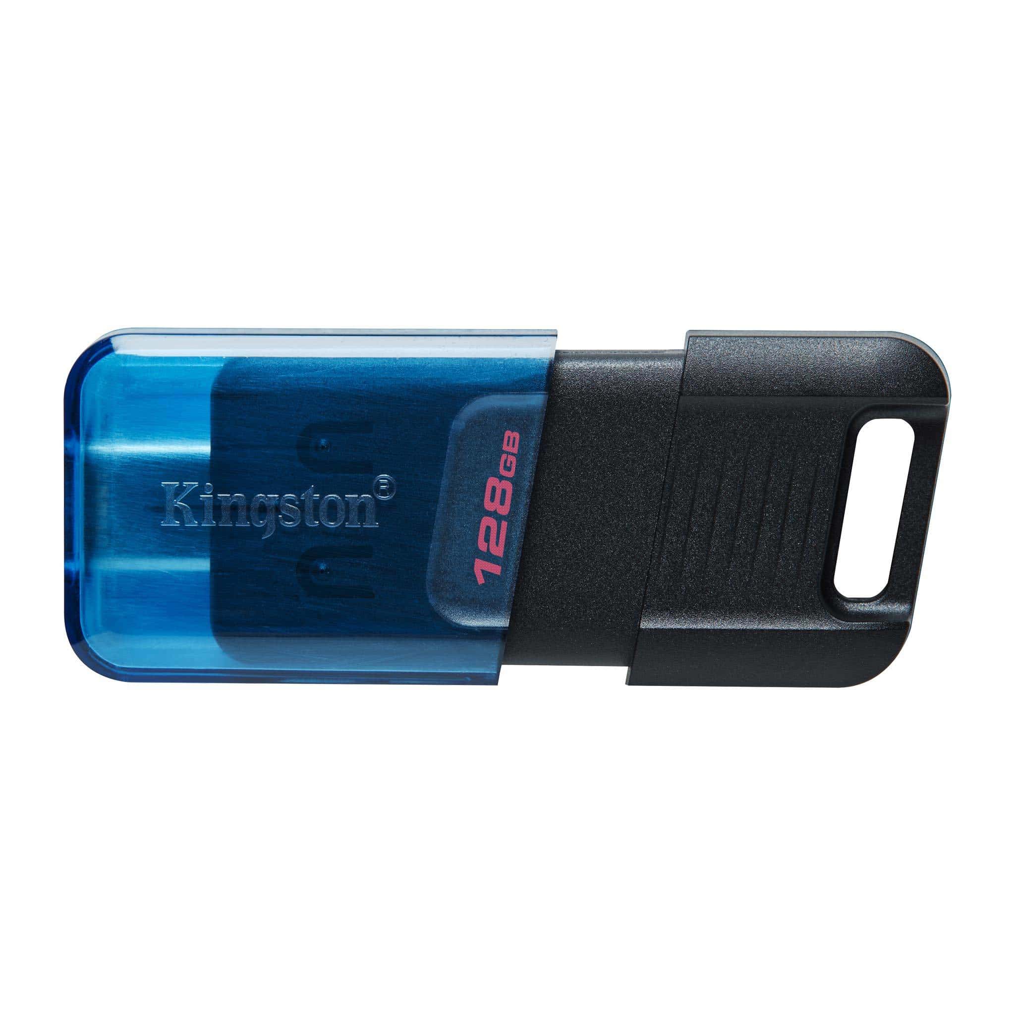 Kingston Technology DataTraveler 80 USB flash drive 128 GB USB Type-C 3.2 Gen 1 (3.1 Gen 1) Zwart, Blauw (DT80M/128GB) thumbnail