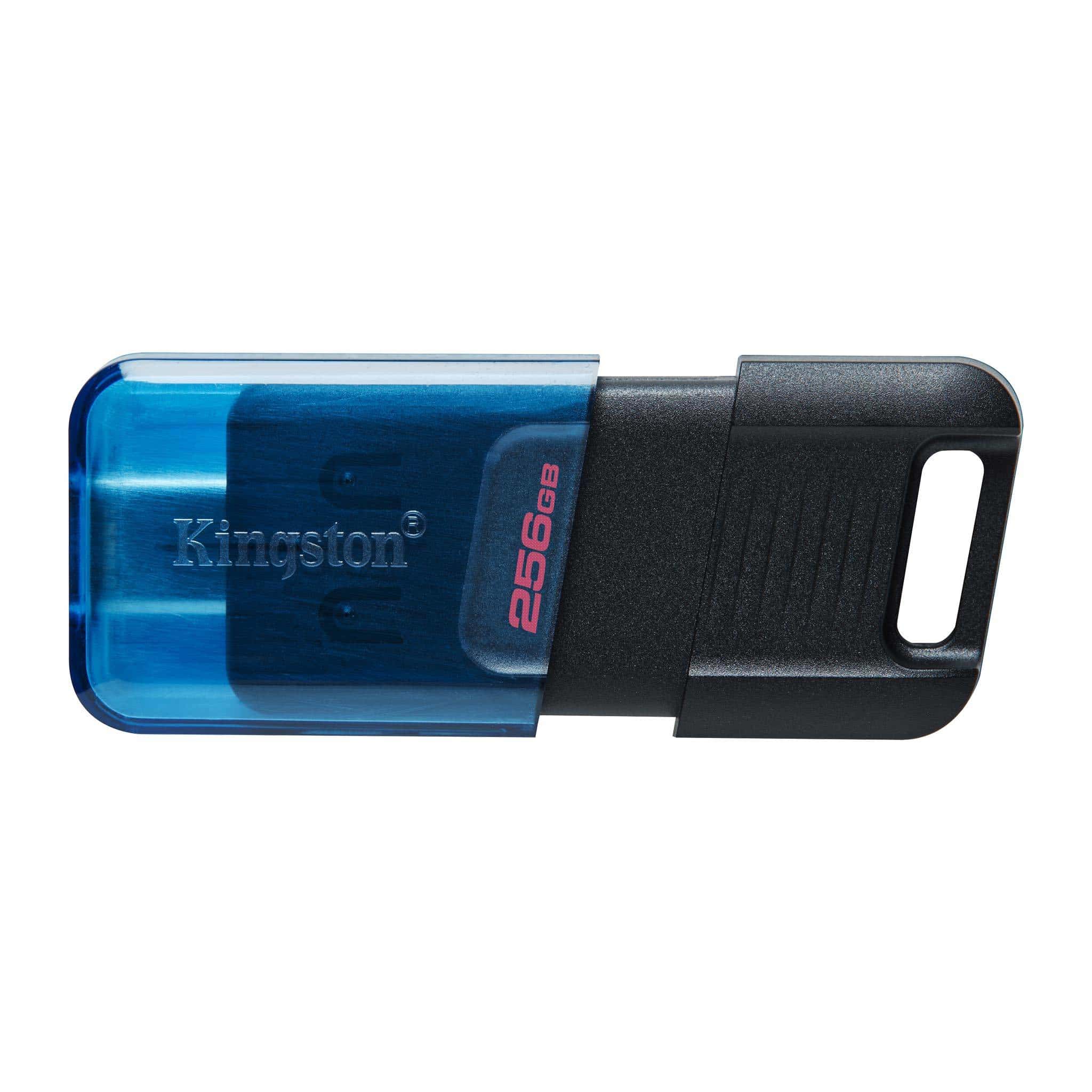 Kingston Technology DataTraveler 80 USB flash drive 256 GB USB Type-C 3.2 Gen 1 (3.1 Gen 1) Zwart, Blauw (DT80M/256GB) thumbnail