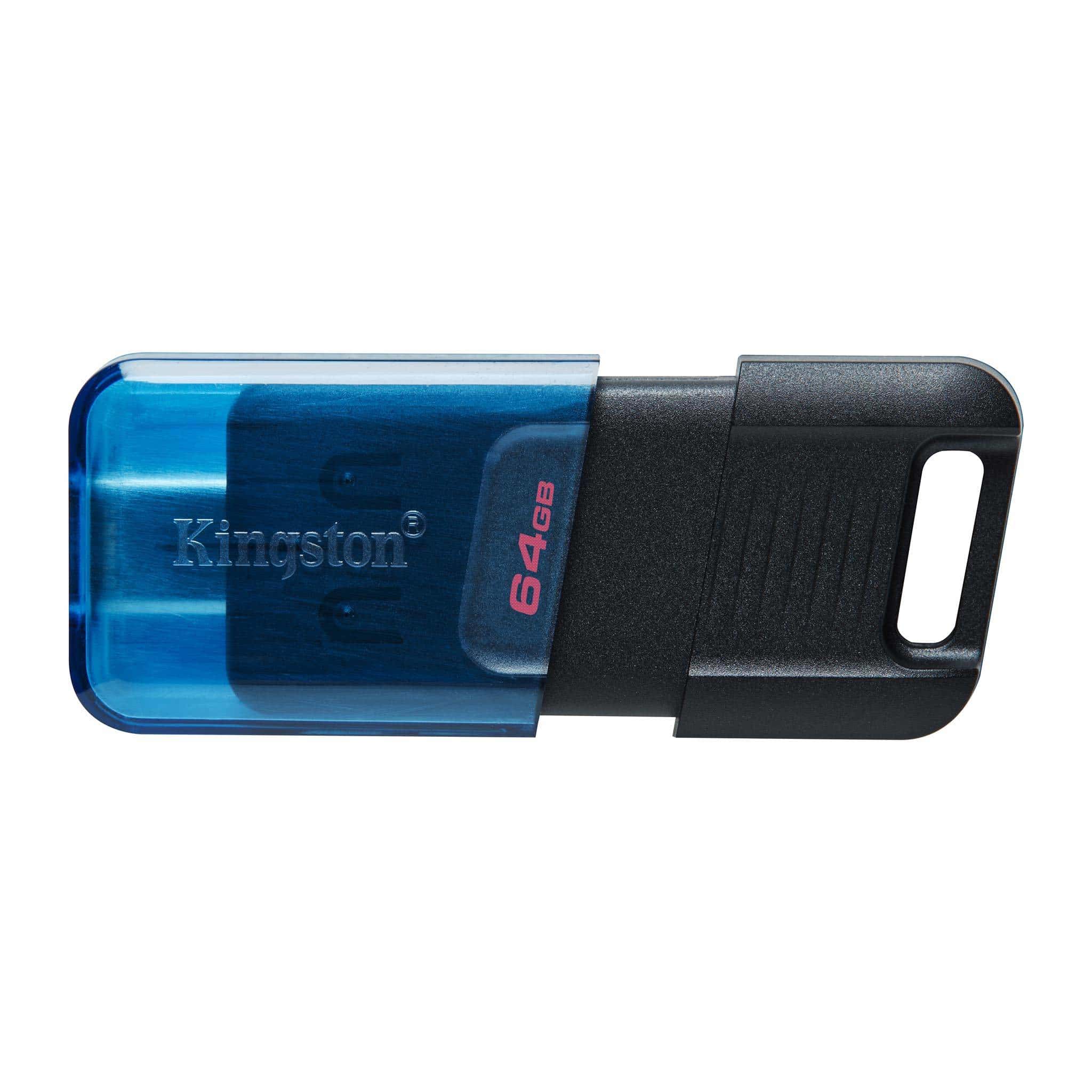 Kingston Technology DataTraveler 80 USB flash drive 64 GB USB Type-C 3.2 Gen 1 (3.1 Gen 1) Zwart, Blauw (DT80M/64GB) thumbnail