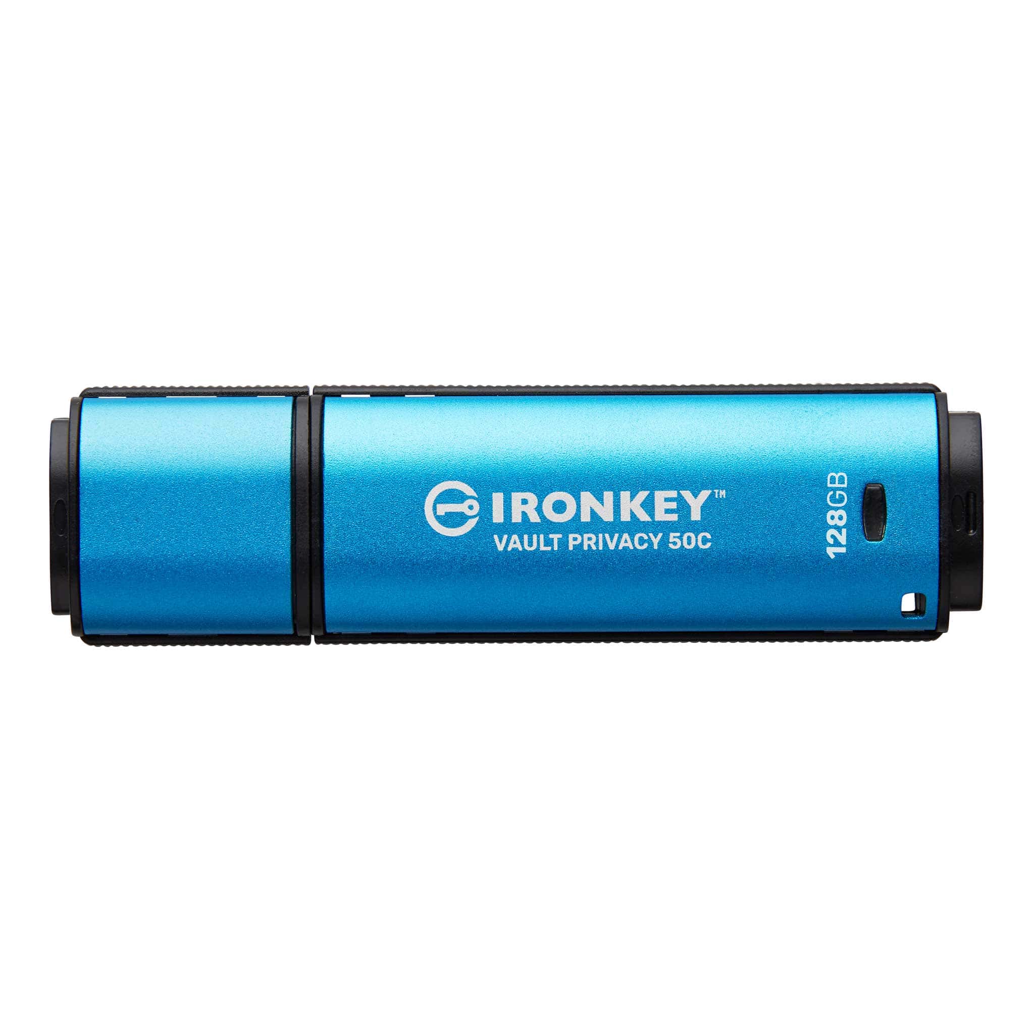 Kingston Technology IronKey VP50 USB flash drive 128 GB USB Type-C 3.2 Gen 1 (3.1 Gen 1) Zwart, Blauw (IKVP50C/128GB) thumbnail