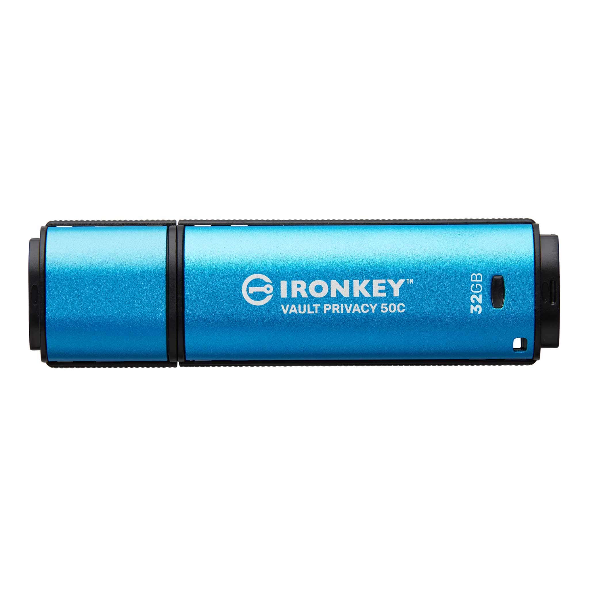 Kingston Technology IronKey VP50 USB flash drive 32 GB USB Type-C 3.2 Gen 1 (3.1 Gen 1) Zwart, Blauw (IKVP50C/32GB) thumbnail