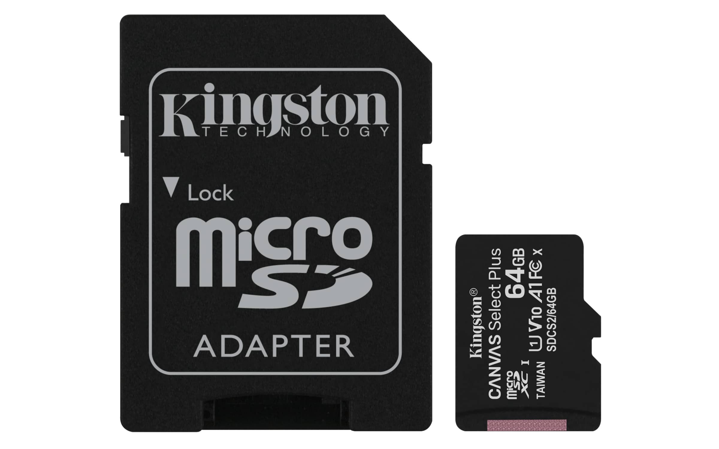 Kingston Technology 64GB micSDXC Canvas Select Plus 100R A1 C10 kaart + ADP (SDCS2/64GB) thumbnail