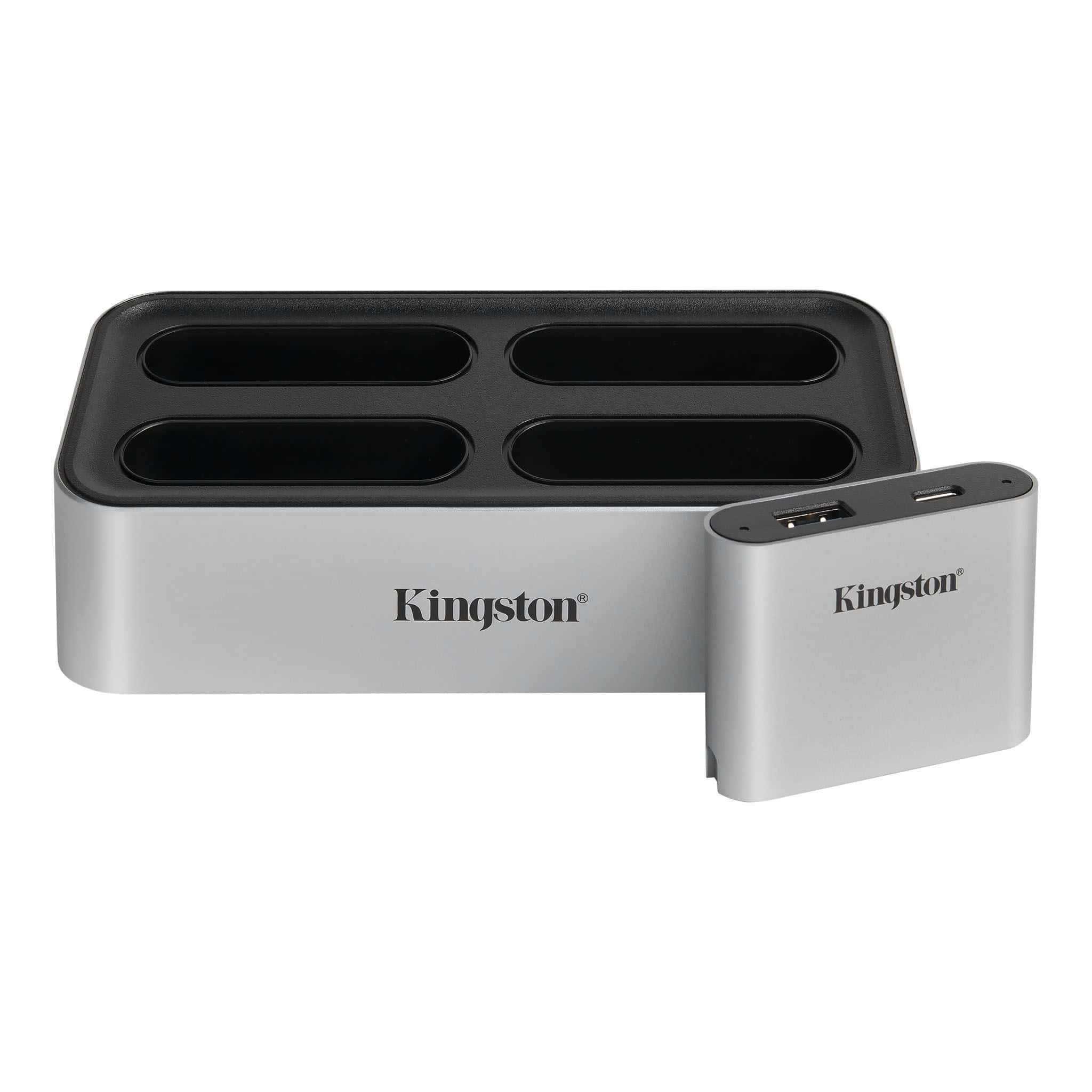 Kingston Technology Workflow Station Bedraad USB 3.2 Gen 2 (3.1 Gen 2) Type-C Zwart, Zilver (WFS-U) thumbnail