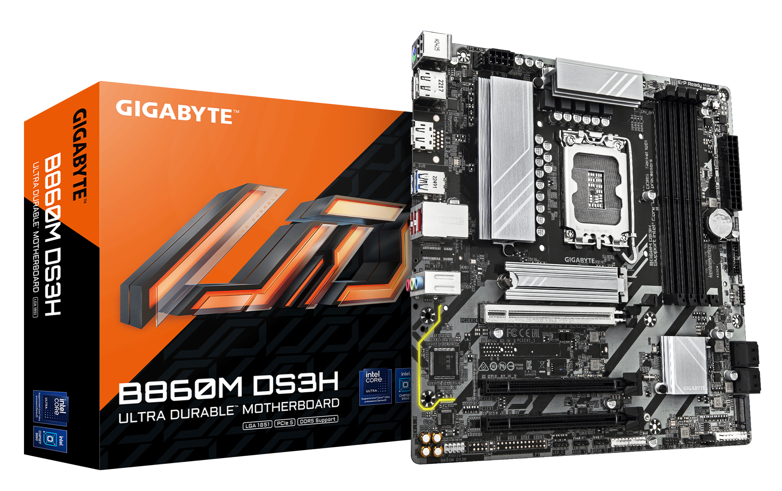 GIGABYTE B860M DS3H moederbord Intel B860 LGA 1851 (Socket V1) micro ATX (B860M DS3H) thumbnail