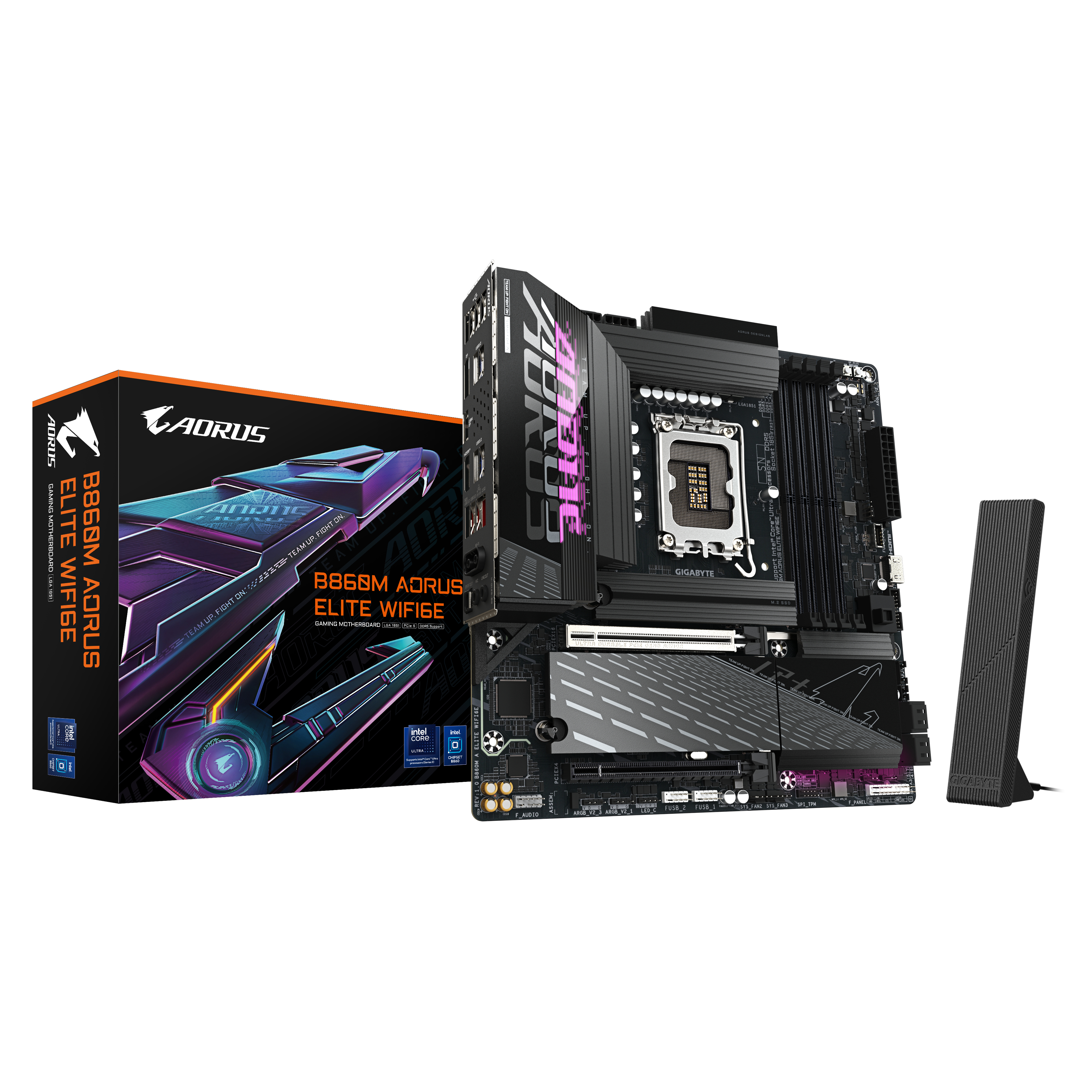 GIGABYTE B860M AORUS ELITE WIFI6E Intel B860 LGA 1851 (Socket V1) micro ATX (B860M A ELITE WIFI6E 1.0) thumbnail