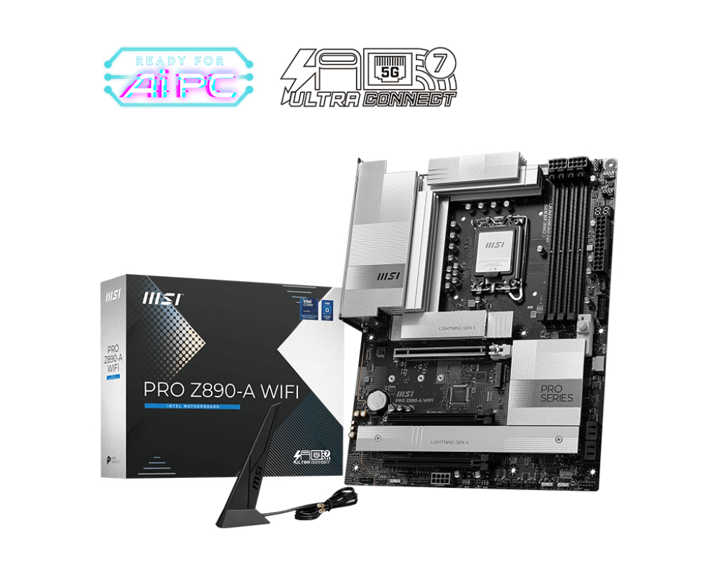 MSI PRO Z890-A WIFI moederbord Intel Z890 LGA 1851 (Socket V1) ATX (7E32-002R) thumbnail