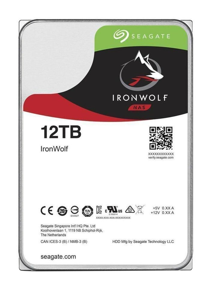 Seagate NAS HDD IronWolf interne harde schijf 12 TB 7200 RPM 256 MB 3.5" SATA III (ST12000VN008) thumbnail