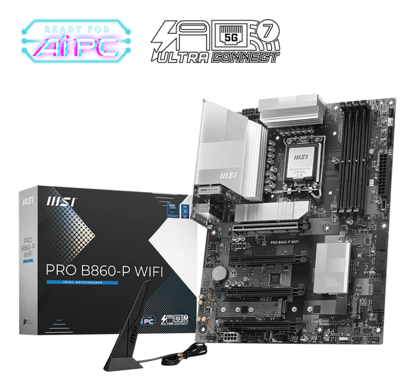 MSI PRO B860-P WIFI moederbord Intel B860 LGA 1851 (Socket V1) ATX (PRO B860-P WIFI) thumbnail