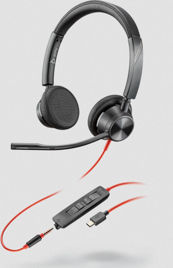 POLY Blackwire 3325, USB-C Headset Bedraad Hoofdband Kantoor/callcenter USB Type-C Zwart (213939-101) thumbnail