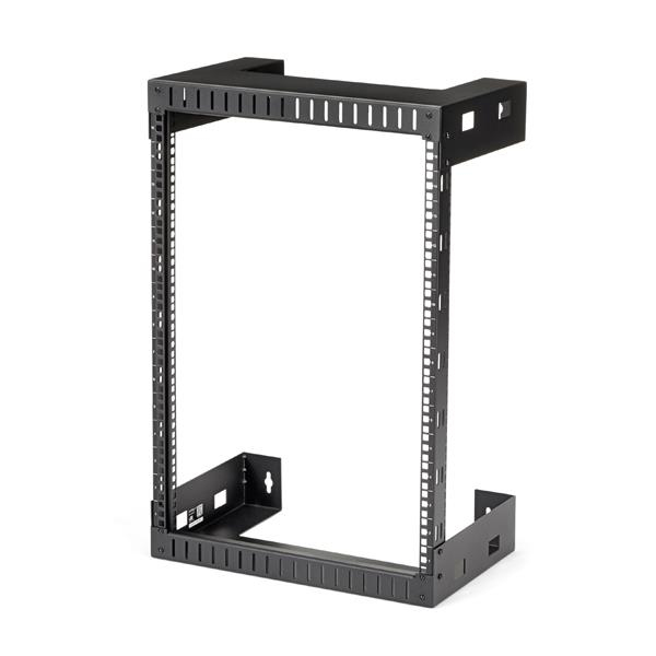 StarTech.com 2 Post 15U Heavy-Duty Wandmonteerbare Server Rack, 19" Open Frame Netwerk Rack, 30cm Diep, Data Rack voor IT/AV/Patchpaneel/Computer Apparatuur, Incl Kooimoeren en Schroeven (RK15WALLO) thumbnail