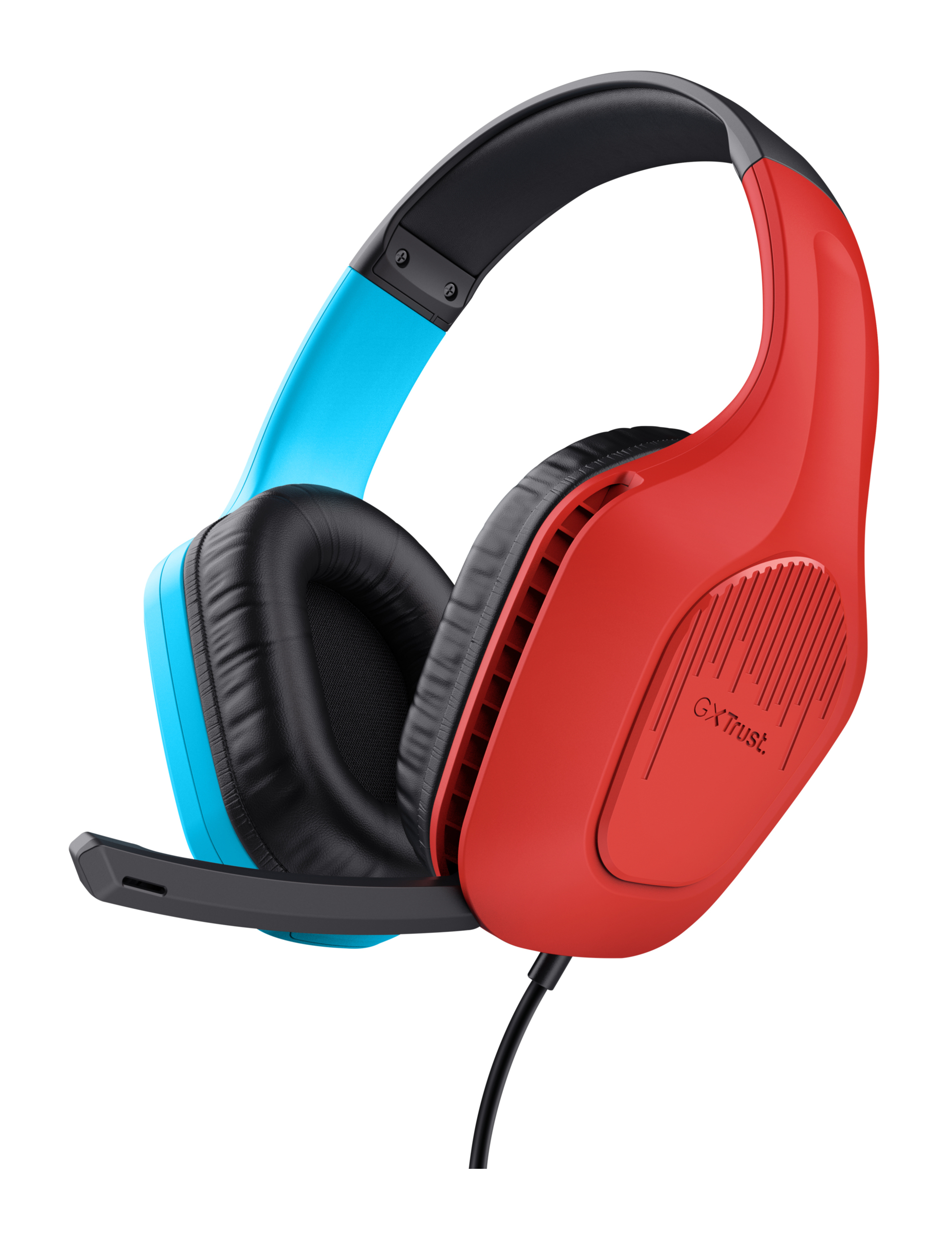 Trust GXT 416S Zirox Headset Bedraad Hoofdband Gamen Zwart, Cyaan, Rood (25423) thumbnail