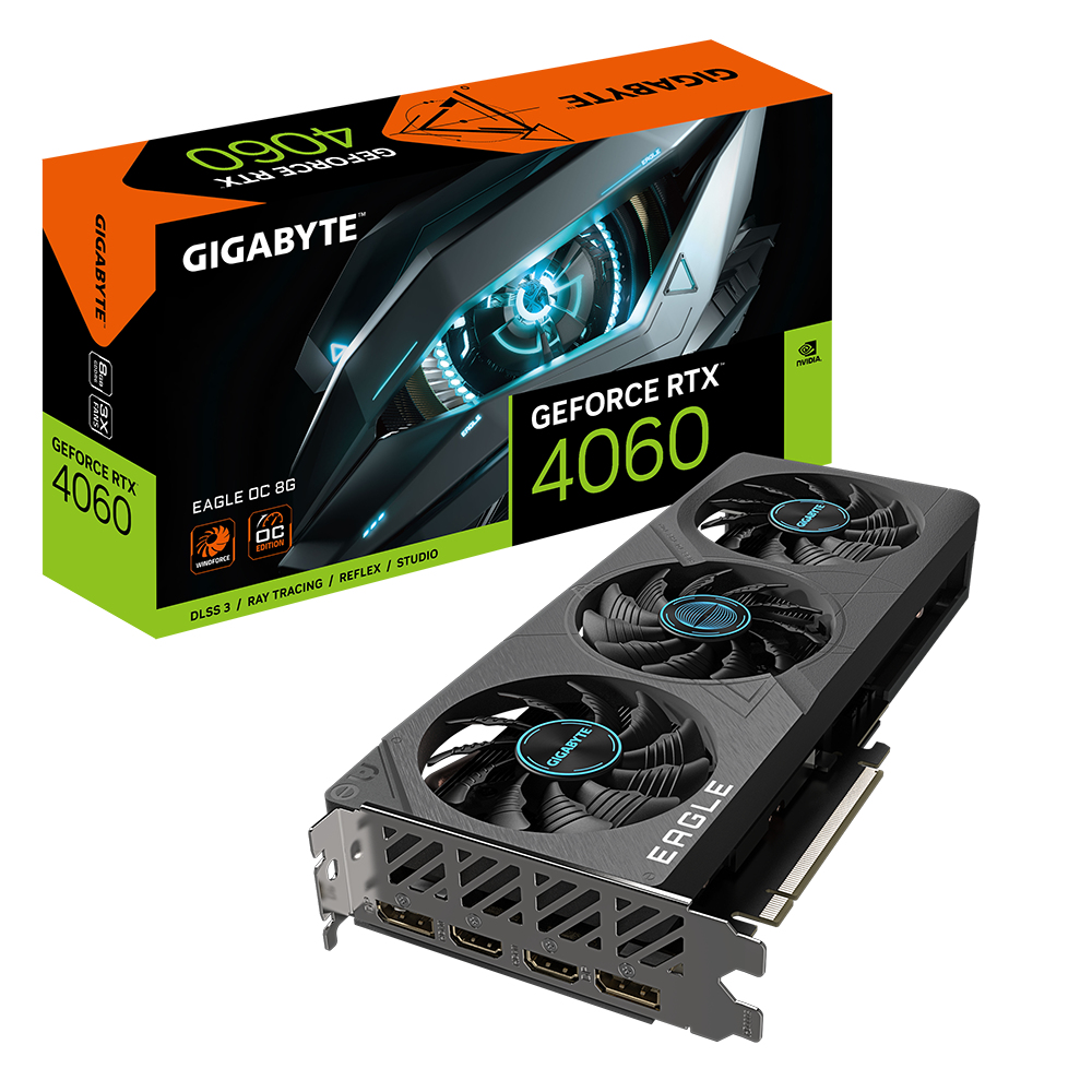 GIGABYTE EAGLE GeForce RTX 4060 OC 8G NVIDIA 8 GB GDDR6 (GV-N4060EAGLE OC-8GD 1.0) thumbnail