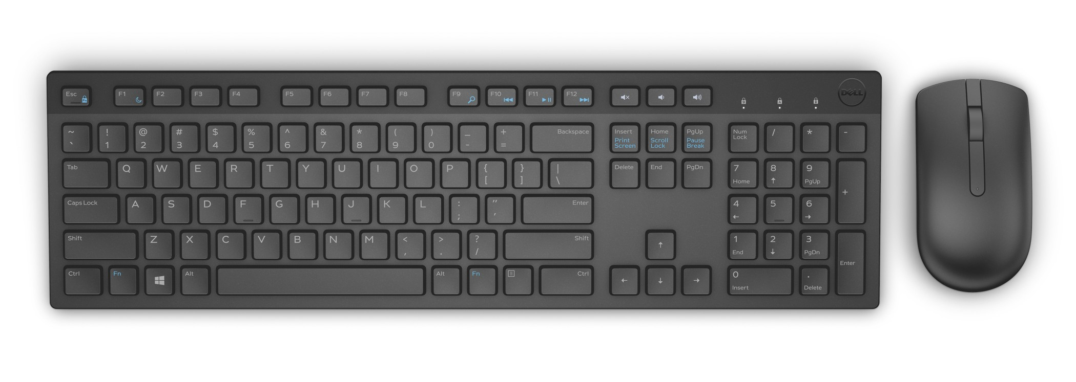 DELL KM636 toetsenbord Inclusief muis RF Draadloos QWERTY Engels Zwart (580-ADFZ) thumbnail