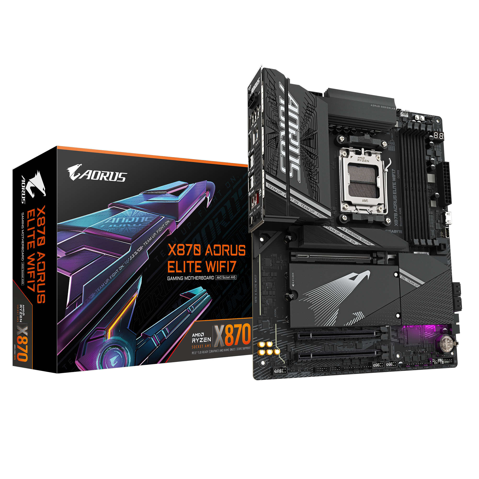 GIGABYTE X870 AORUS ELITE WIFI7 AMD X870 Socket AM5 ATX (X870 AORUS ELITE WIFI7) thumbnail