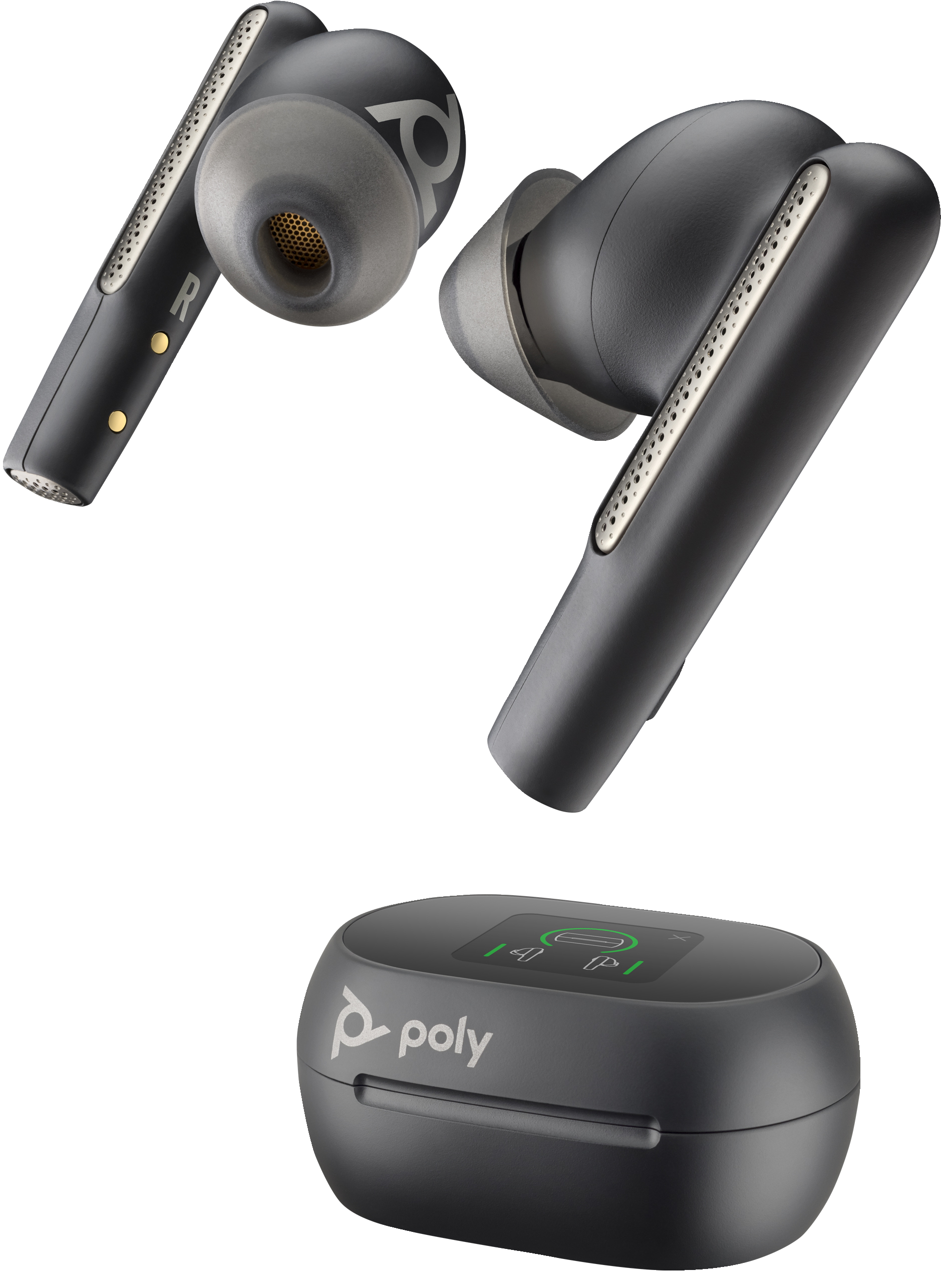 POLY Voyager Free 60+ UC Carbon Black Earbuds + BT700 USB-C-adapter + oplaadcase met touchscreen (7Y8H2AA) thumbnail