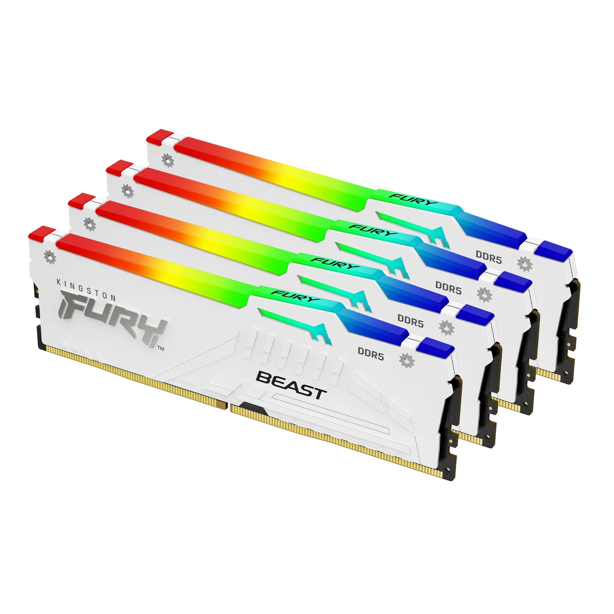 Kingston Technology FURY 128GB 5200MT/s DDR5 CL40 DIMM (Kit van 4) Beast White RGB XMP (KF552C40BWAK4-128) thumbnail