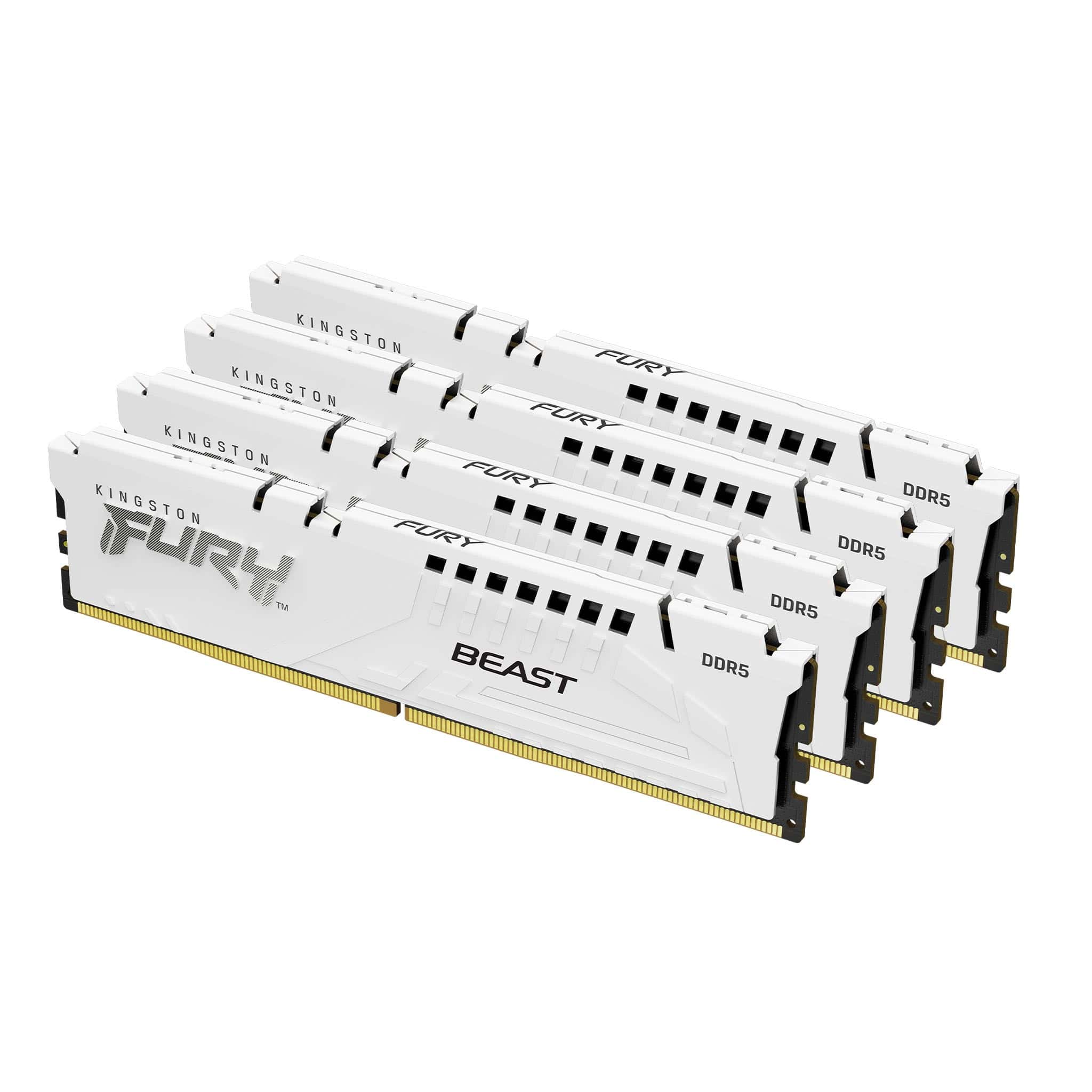 Kingston Technology FURY 128GB 5200MT/s DDR5 CL40 DIMM (set van 4) Beast White XMP (KF552C40BWK4-128) thumbnail