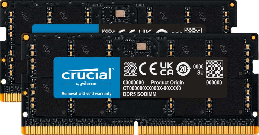 Crucial CT2K32G56C46S5 geheugenmodule 64 GB 2 x 32 GB DDR5 5600 MHz (CT2K32G56C46S5) thumbnail