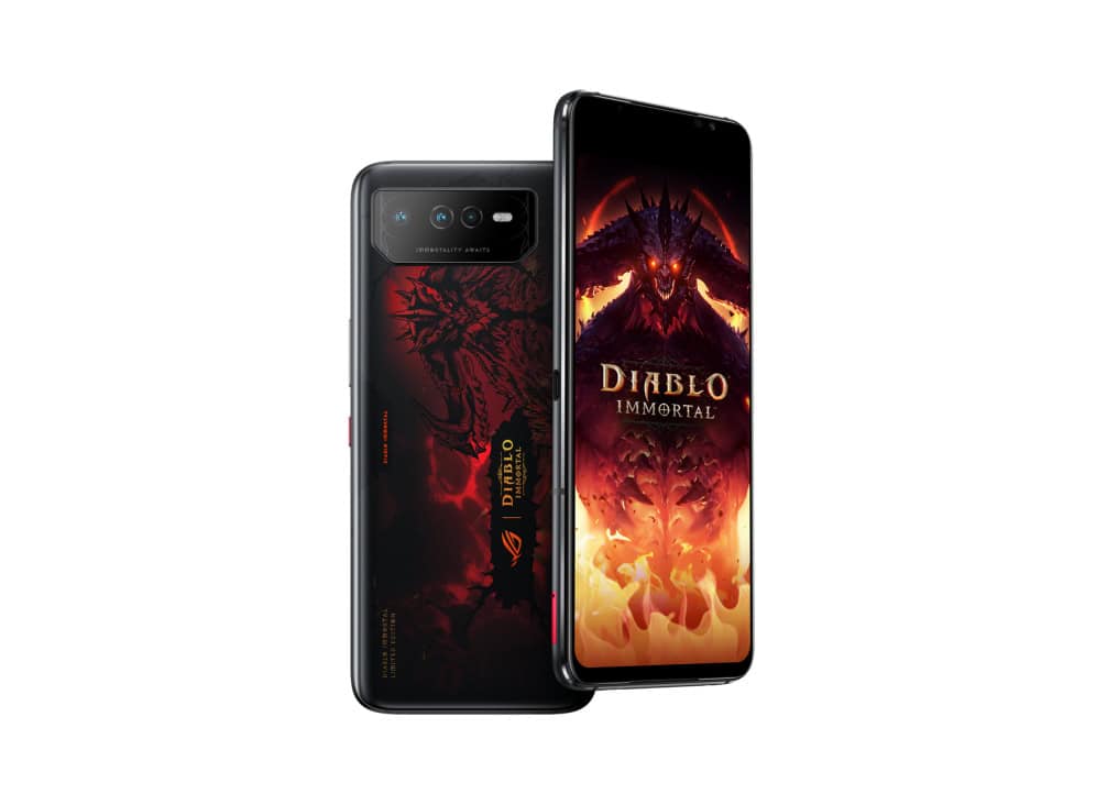 ASUS ROG Phone 6 Diablo Immortal Edition 17,2 cm (6.78") Dual SIM Android 12 5G USB Type-C 16 GB 512 GB 6000 mAh Zwart, Rood (90AI00B9-M002X0) thumbnail