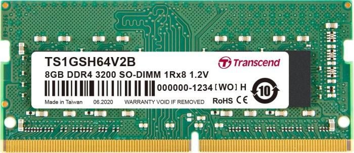 Transcend TS1GSH64V2B3 geheugenmodule 8 GB 1 x 8 GB DDR4 3200 MHz (TS1GSH64V2B3) thumbnail