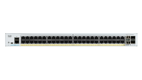 Cisco Catalyst C1000-48FP-4X-L netwerk-switch Managed L2 Gigabit Ethernet (10/100/1000) Power over Ethernet (PoE) Grijs (C1000-48FP-4X-L) thumbnail