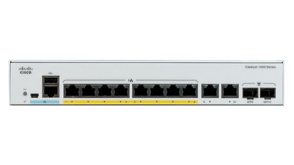 Cisco Catalyst C1000-8FP-2G-L netwerk-switch Managed L2 Gigabit Ethernet (10/100/1000) Power over Ethernet (PoE) Grijs (C1000-8FP-2G-L) thumbnail