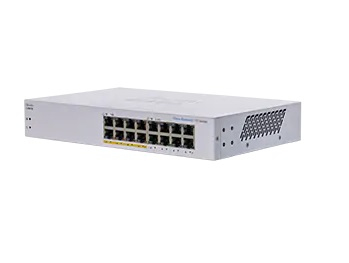 Cisco CBS110 Unmanaged L2 Gigabit Ethernet (10/100/1000) Power over Ethernet (PoE) 1U Grijs (CBS110-16PP-EU) thumbnail