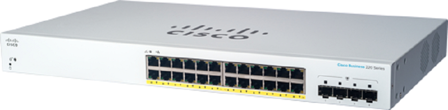 Cisco CBS220-24P-4G Managed L2 Gigabit Ethernet (10/100/1000) Power over Ethernet (PoE) 1U Wit (CBS220-24P-4G-EU) thumbnail