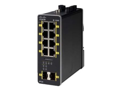 Cisco IE-1000-8P2S-LM netwerk-switch Managed Gigabit Ethernet (10/100/1000) Power over Ethernet (PoE) Zwart (IE-1000-8P2S-LM) thumbnail