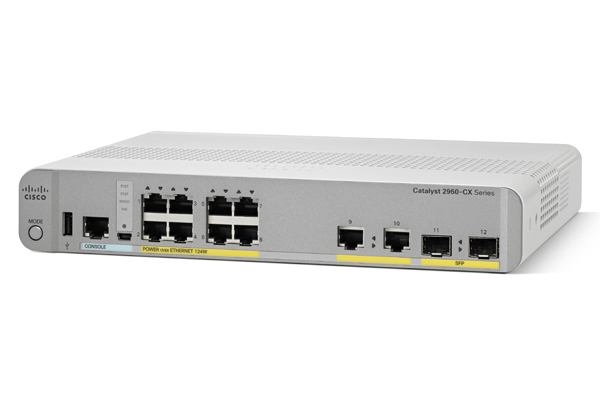 Cisco 2960-CX Managed L2/L3 Gigabit Ethernet (10/100/1000) Power over Ethernet (PoE) Wit (WS-C2960CX-8PC-L) thumbnail