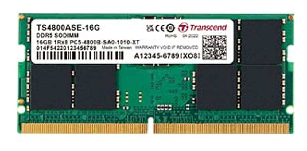 Transcend TS4800ASE-16G geheugenmodule 16 GB 2 x 8 GB DDR5 4800 MHz ECC (TS4800ASE-16G) thumbnail