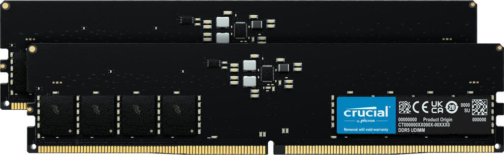 Crucial CT2K16G48C40U5 geheugenmodule 32 GB 2 x 16 GB DDR5 4800 MHz (CT2K16G48C40U5) thumbnail