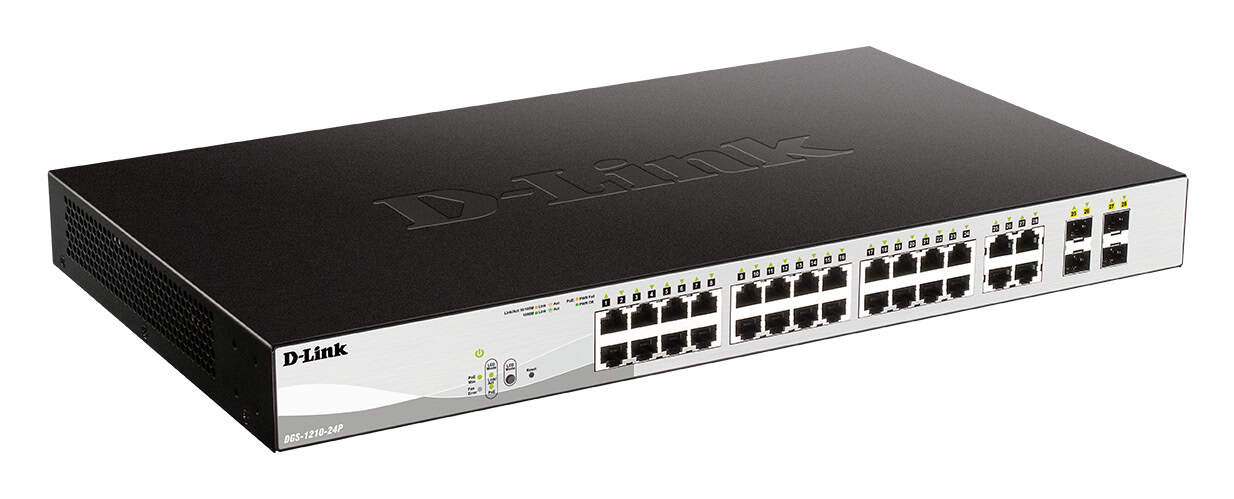 D-Link DGS-1210-24P Managed L2 Gigabit Ethernet (10/100/1000) Power over Ethernet (PoE) Zwart (DGS-1210-24P/E) thumbnail