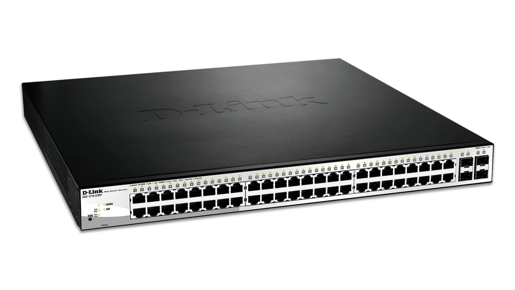 D-Link DGS-1210-52MP netwerk-switch Managed L2 Gigabit Ethernet (10/100/1000) Power over Ethernet (PoE) 1U Zwart (DGS-1210-52MP) thumbnail