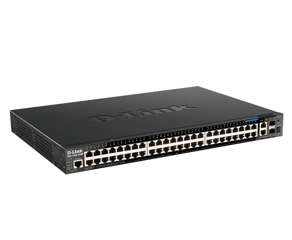 D-Link DGS-1520-52MP Managed L3 Gigabit Ethernet (10/100/1000) Power over Ethernet (PoE) 1U Zwart (DGS-1520-52MP/E) thumbnail