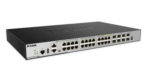 D-Link DGS-3630-28TC Managed L3 Gigabit Ethernet (10/100/1000) 1U Zwart (DGS-3630-28TC/SI) thumbnail