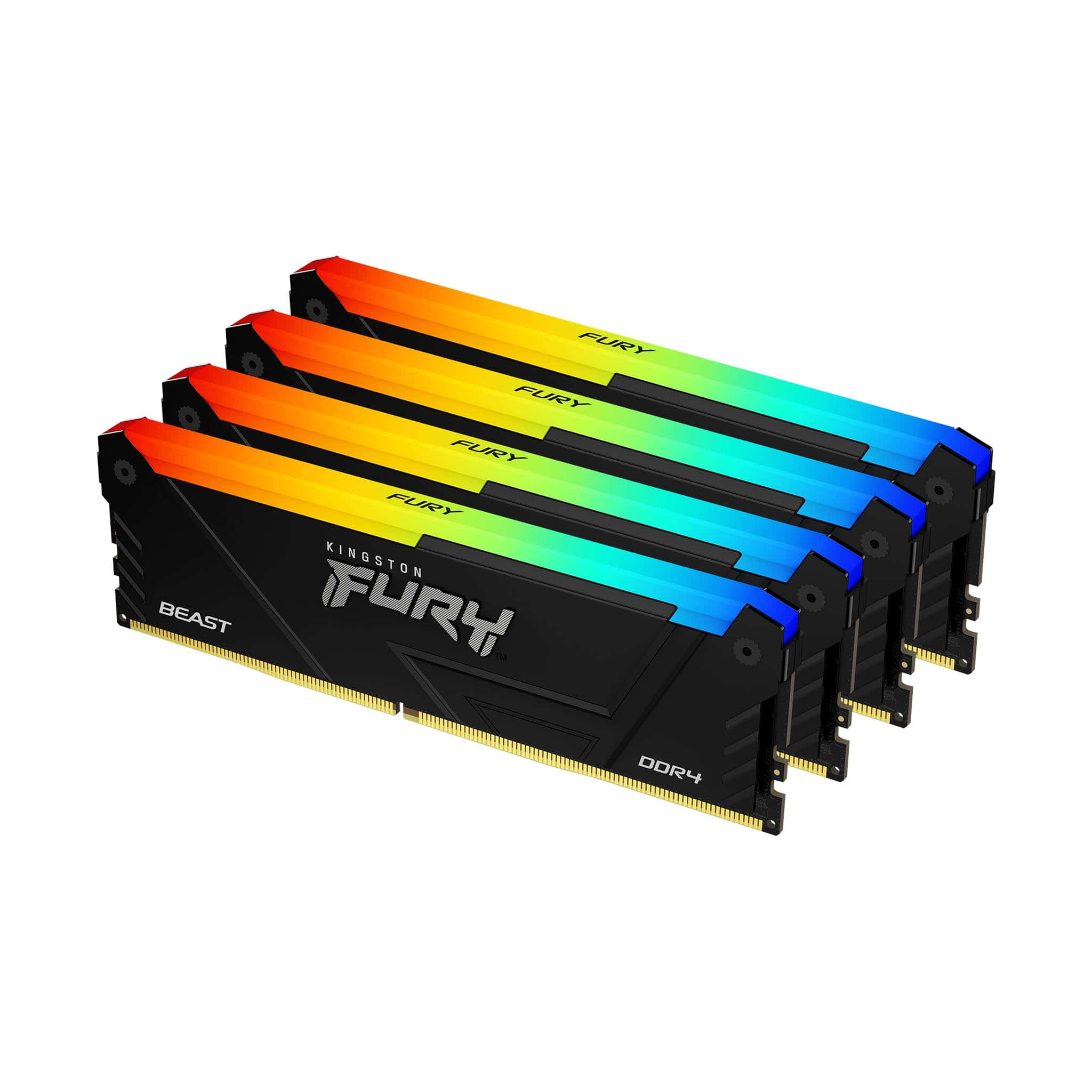 Kingston Technology FURY Beast RGB geheugenmodule 64 GB 4 x 16 GB DDR4 2666 MHz (KF426C16BB12AK4/64) thumbnail