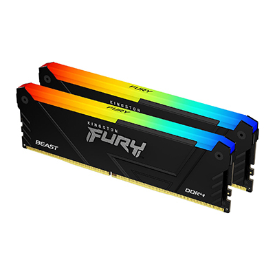 Kingston Technology FURY 64GB 2666MT/s DDR4 CL16 DIMM (Sets van 2) Beast RGB (KF426C16BB2AK2/64) thumbnail