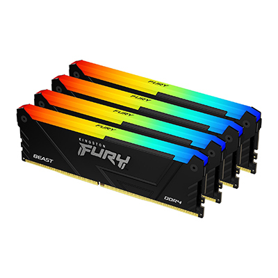 Kingston Technology FURY 128GB 2666MT/s DDR4 CL16 DIMM (Sets van 4) Beast RGB (KF426C16BB2AK4/128) thumbnail