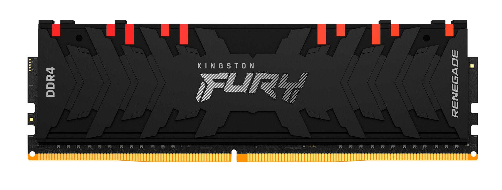 Kingston Technology FURY Renegade RGB geheugenmodule 16 GB 1 x 16 GB DDR4 3000 MHz (KF430C15RB1A/16) thumbnail