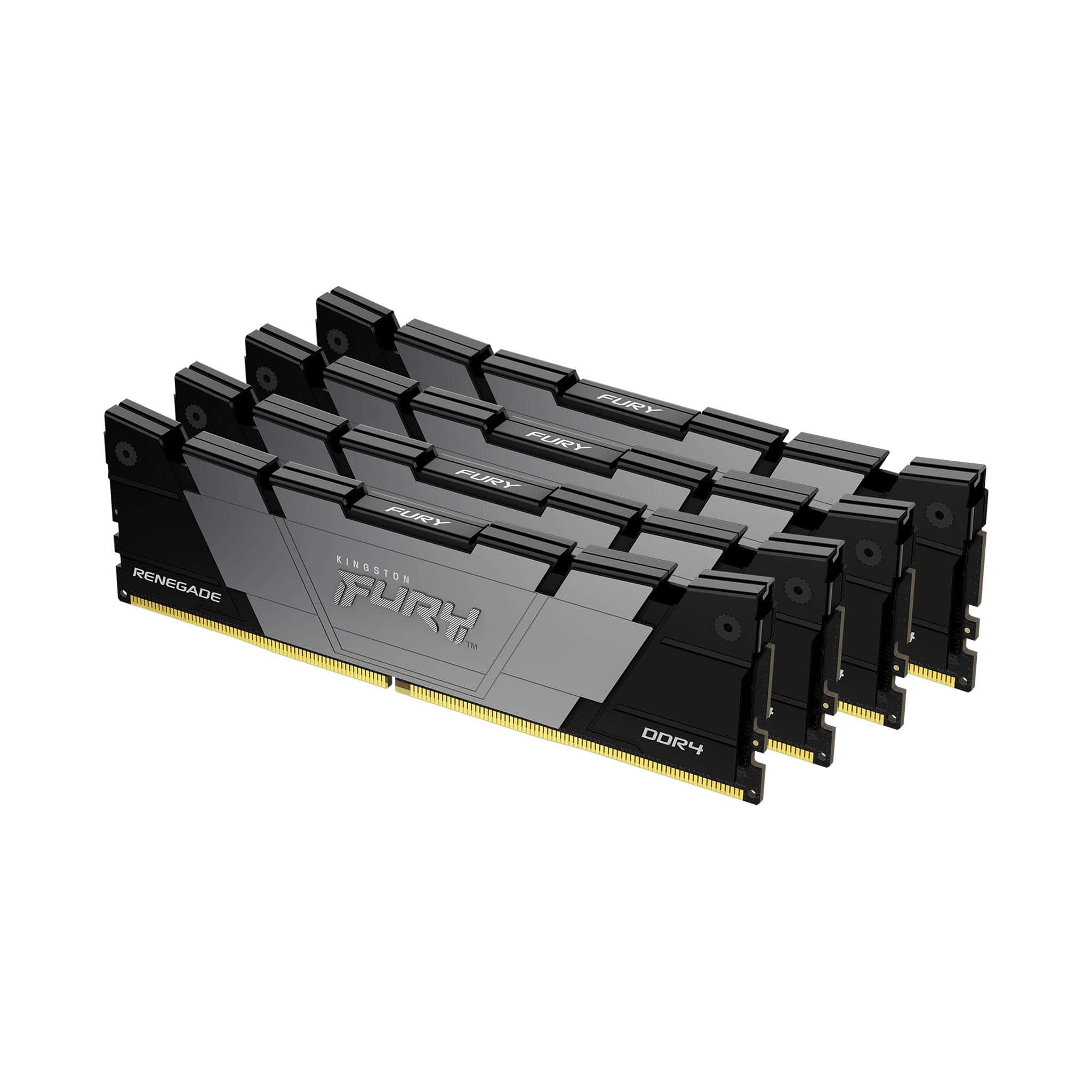 Kingston Technology FURY 32GB 3200MT/s DDR4 CL16 DIMM (set van 4) Renegade Zwart (KF432C16RB2K4/32) thumbnail