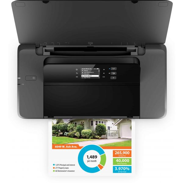 HP Officejet 200 mobiele printer, Kleur, Printer voor Kleine kantoren, Print, Afdrukken via USB-poort aan de voorzijde