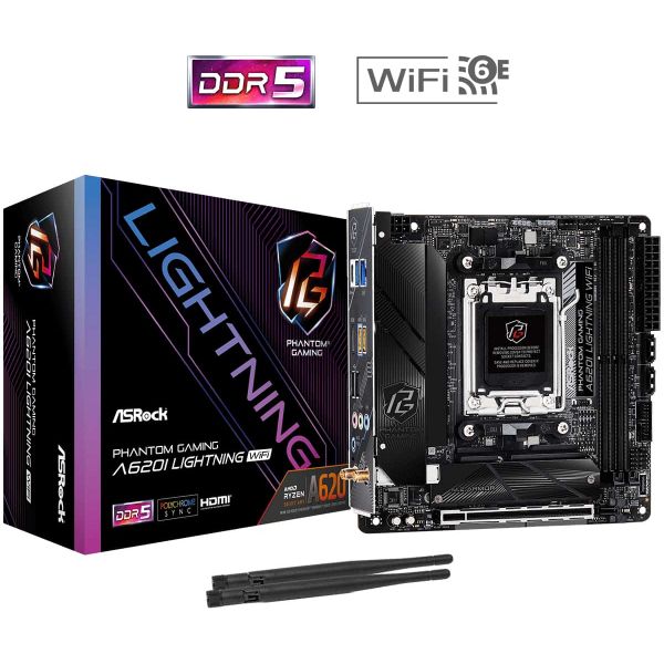 Asrock A620I Lightning WiFi AMD A620 Socket AM5 mini ITX